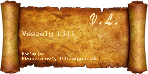 Veszely Lili névjegykártya